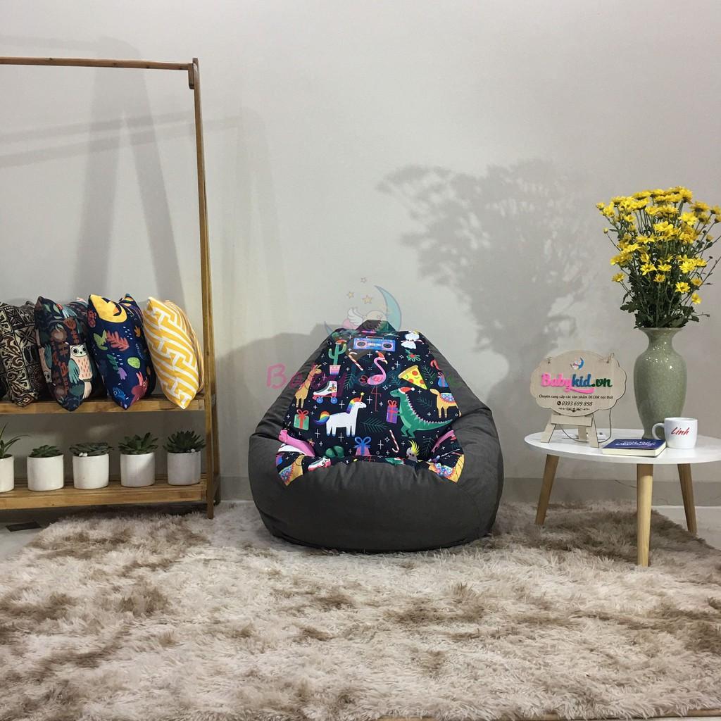 Ghế hạt xốp, size S, giao màu ngẫu nhiên, chất thô hàn mềm mát mix màu, 60x90cm