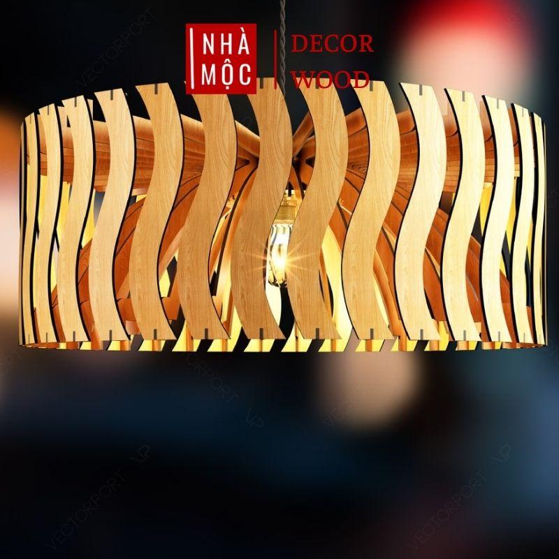 Đèn gỗ thả trần trang trí mẫu TT87