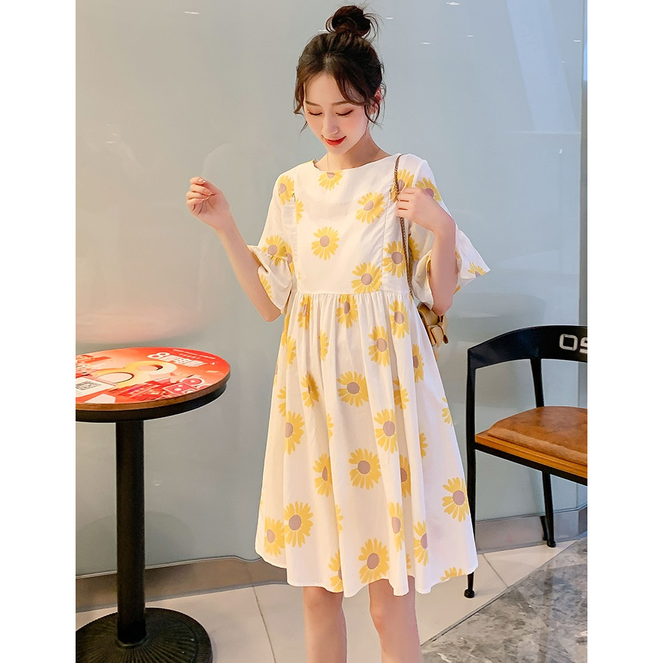 Đầm bầu baby doll dễ thương cho con bú