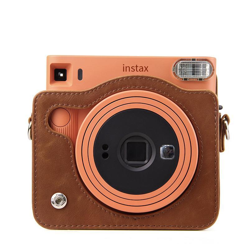 Phong cách mới nhất SQ1 hình vuông túi máy ảnh màu nâu cổ điển máy ảnh Polaroid bảo vệ chống trầy xước lưu trữ túi máy ảnh SQUARE kỹ thuật số