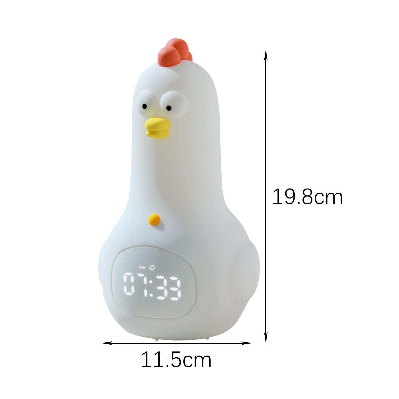 Chicken Silicone Night Light Electronic  Clock for Nursery Decoration