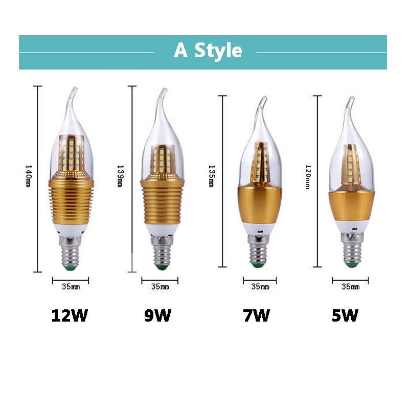 Bóng đèn Led phụ kiện E14 E27 5w 7w 9w 12w phong cách cổ điển bền bỉ tiện lợi