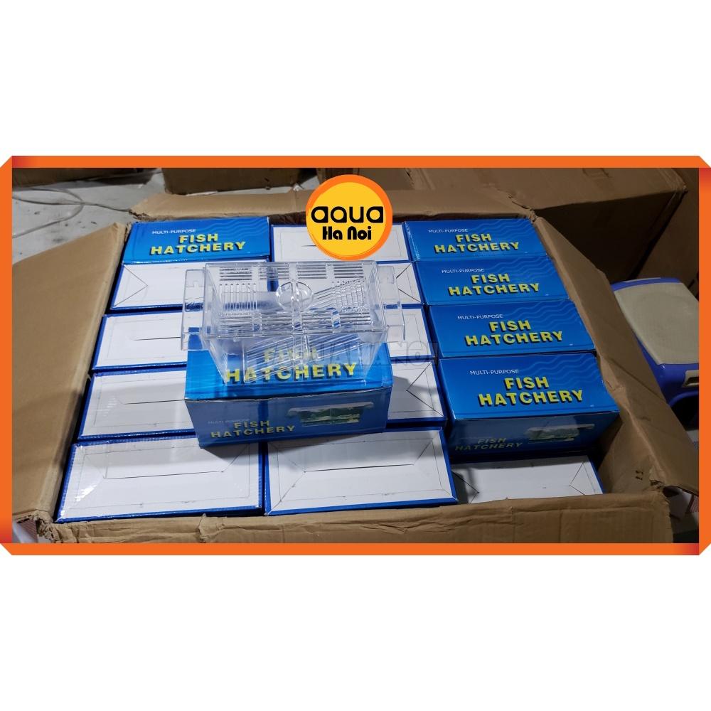 Lồng dưỡng cá tép đẻ mica - cỡ lớn 22*10*10 cm - lồng tách cá tép sinh sản - dưỡng cá bệnh - có 2 ngăn cách ly