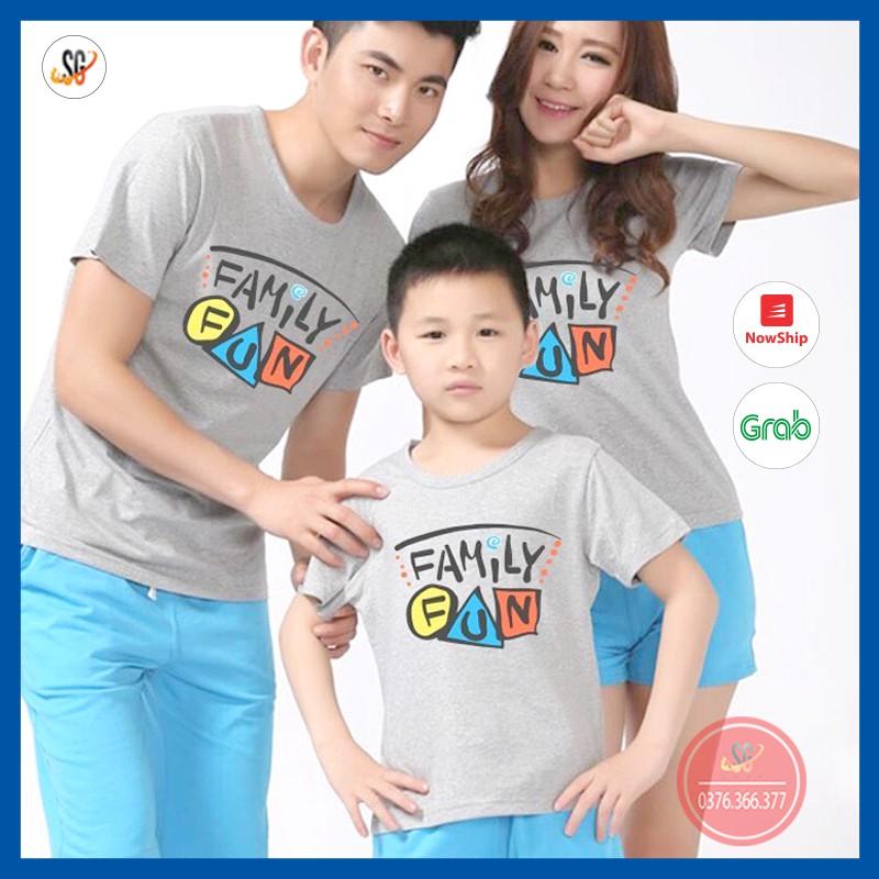 Áo gia đình FAMILY FUN - màu xám GD297X