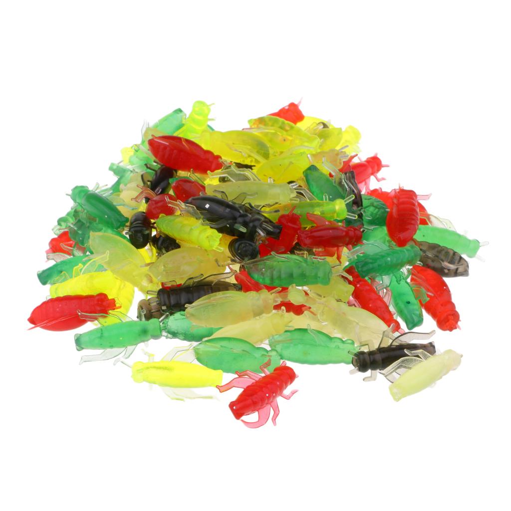 100pcs Artificial Cricket Bait Fishing Soft Lure Insect Bait Lure Flies Hook