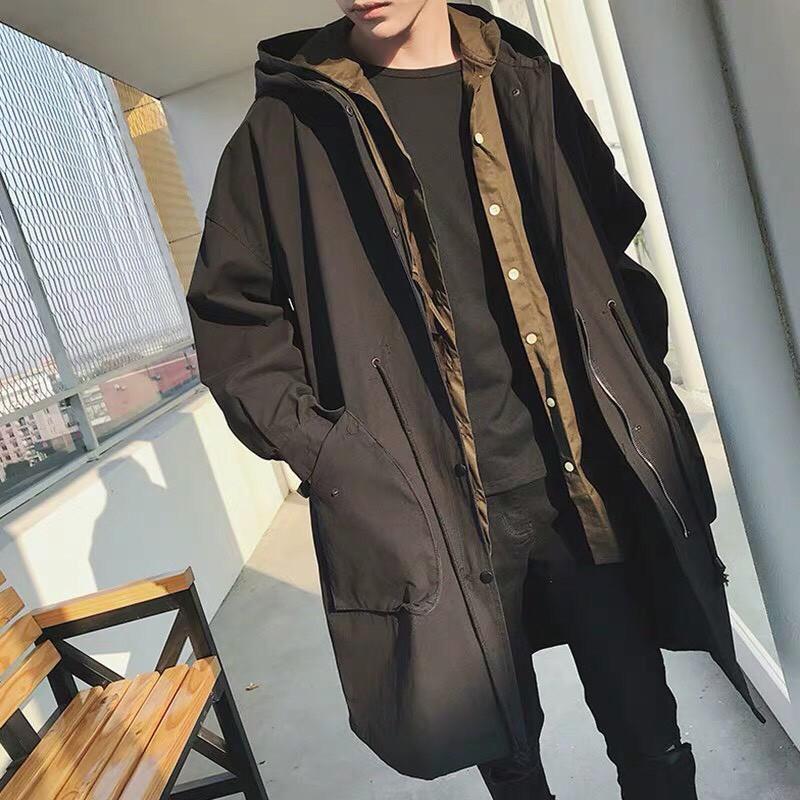 Áo khoác kaki mantle dáng dài hàn quốc unisex