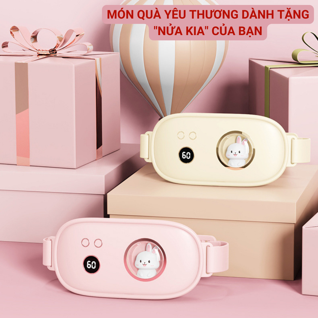 Máy Massage Bụng Kinh GS006, Đai Chườm Nóng Matxa Giảm Đau Bụng Kinh, Máy Rung Làm Ấm Tử Cung Cho Phụ Nữ Đến Kỳ Kinh