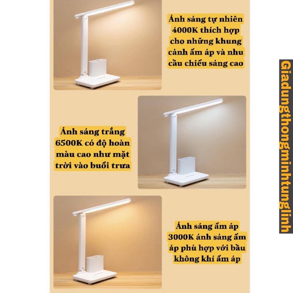 Đèn Học Đèn Đọc Sách Gấp Gọn Kiêm Giá Đỡ Điện Thoại Khay Để Đồ - có tích điện, điều chỉnh độ sáng bảo vệ mắt