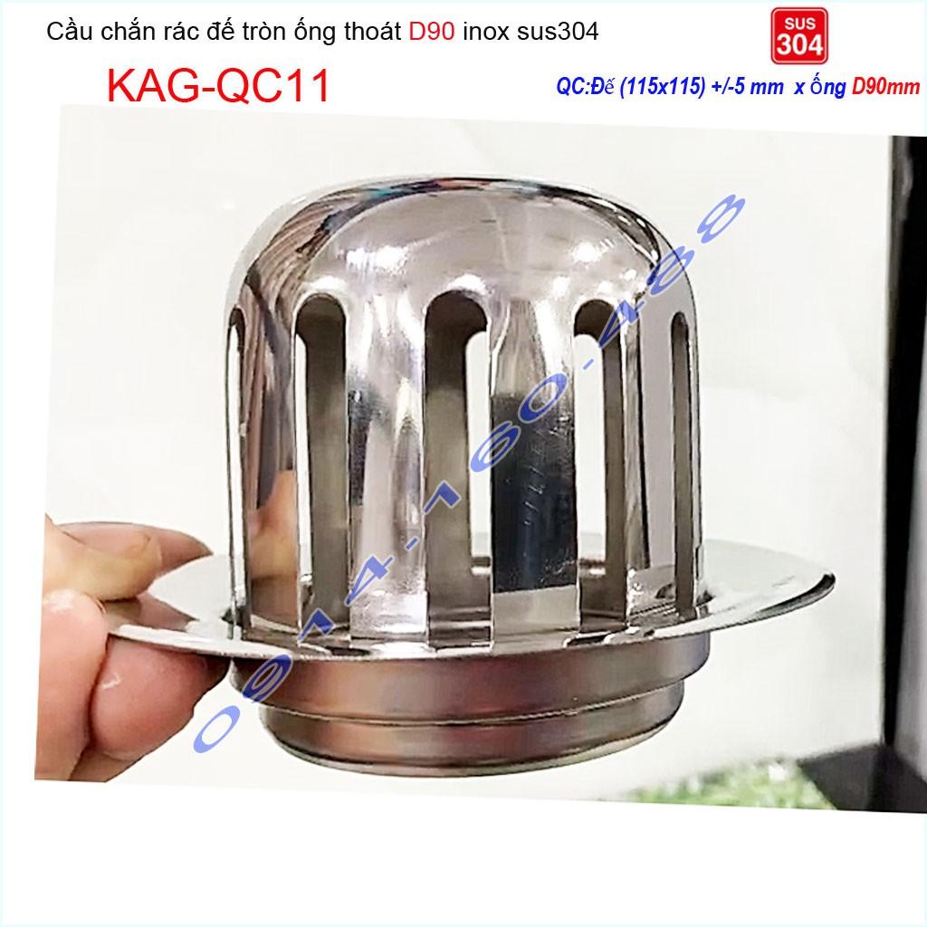 Cầu chắn rác sân thượng KAG-QC11 D90 inox SUS304, cầu chặn rác phễu thoát nước mưa thoát nước nhanh inox bóng sử dụng tố