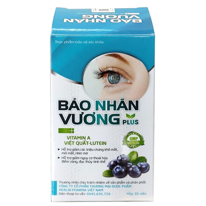 Combo 2 Hộp Bảo Nhãn Vương Plus, hỗ trợ giảm nguy cơ thoái hoá điểm vàng, đục thuỷ tinh thể