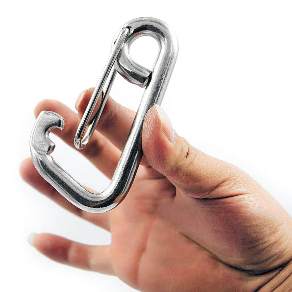 3 Pcs 304 Steel Spring Hook Carabiner Clip Keychain