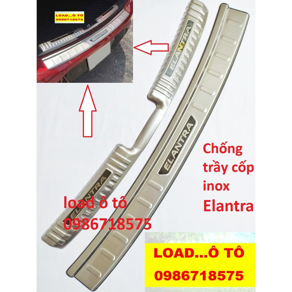 Chống trầy cốp trong và ngoài inox cho xe Hyundai Elantra 2023-2019 Chất Liệu Inox Cao Cấp Sẵn Keo Dán 3M