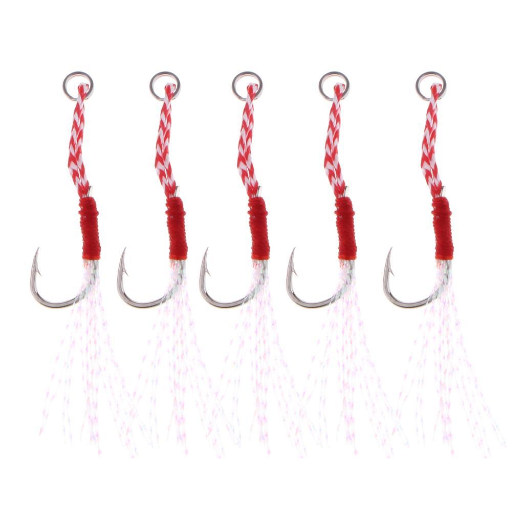 3-8pack 5pcs Carbon Steel Assist Hooks Fishing Jig Hooks Live Baits Hooks 011