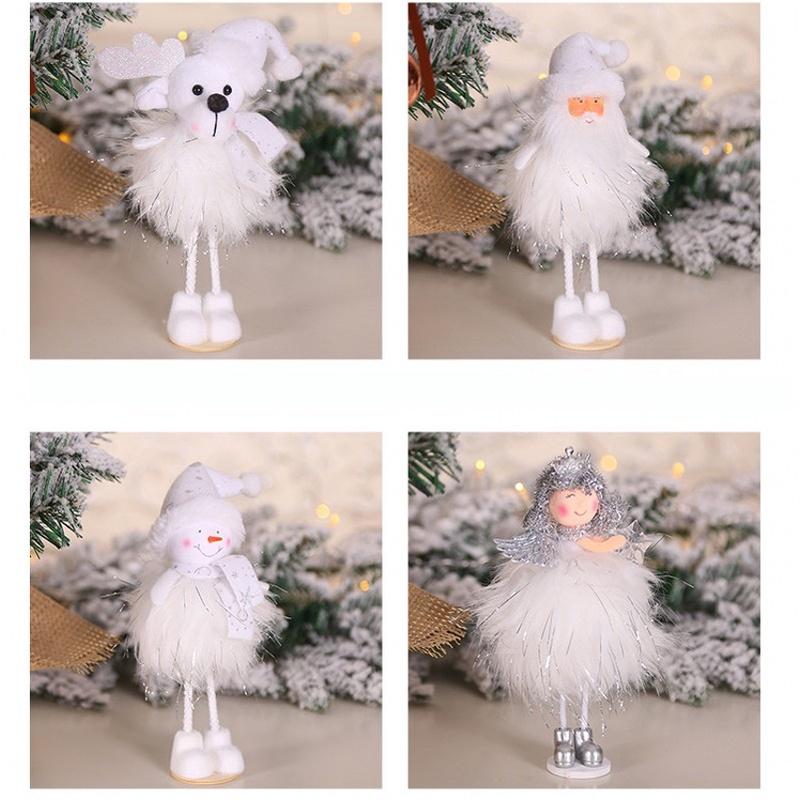 Búp bê đứng bằng vải lụa bạc dễ thương trang trí nhà cửa/ phòng khách/ phòng ngủ dịp Giáng Sinh/ năm mới