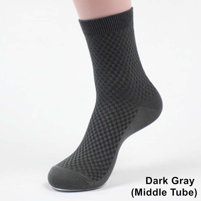 Men Socks Bamboo Fiber Breathable Deodorant Sport Socks High Tube Solid Color Elastic Business Socks Men Short Socks