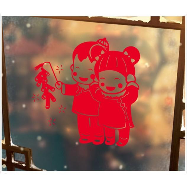 Decal trang trí tết - Cô Cậu chơi p.h.a.o nổ cột tóc