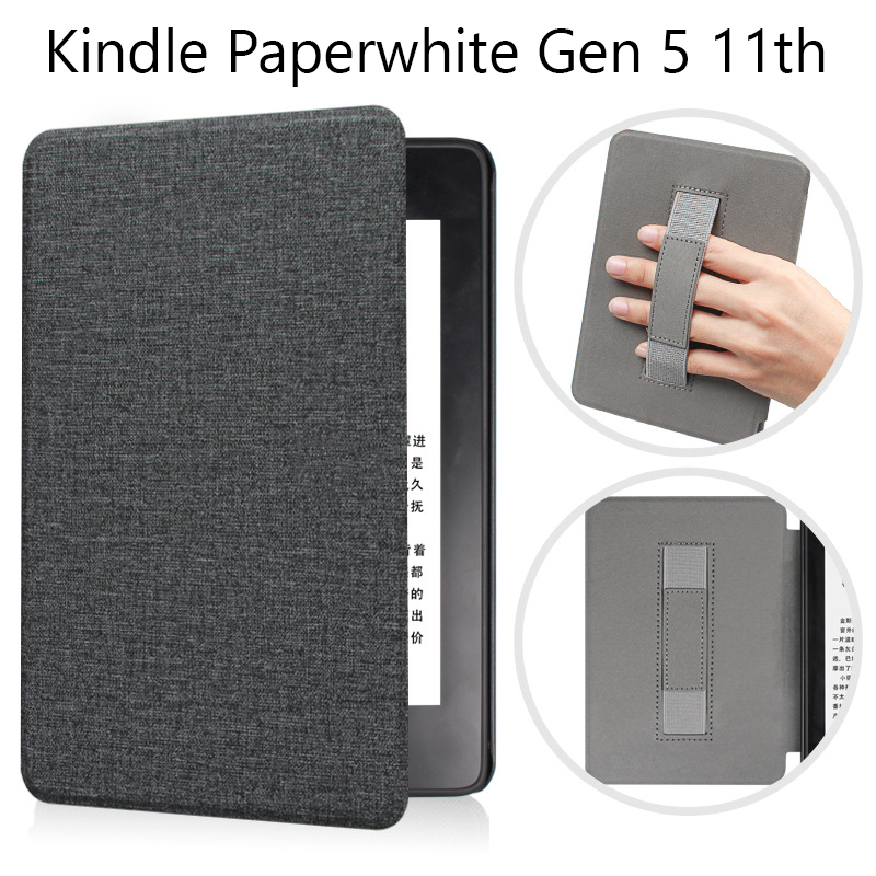 Bao Da Cover Cho Máy Đọc Sách Kindle Paperwhite Gen 5 11th 2021 Da Nhám Chống Vân Tay Có Quai Cầm