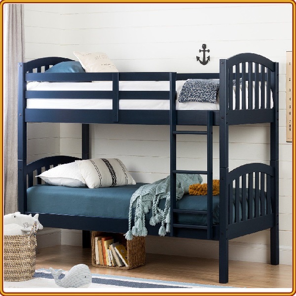 Giường 2 tầng Tundo màu xanh Navy cầu thang treo