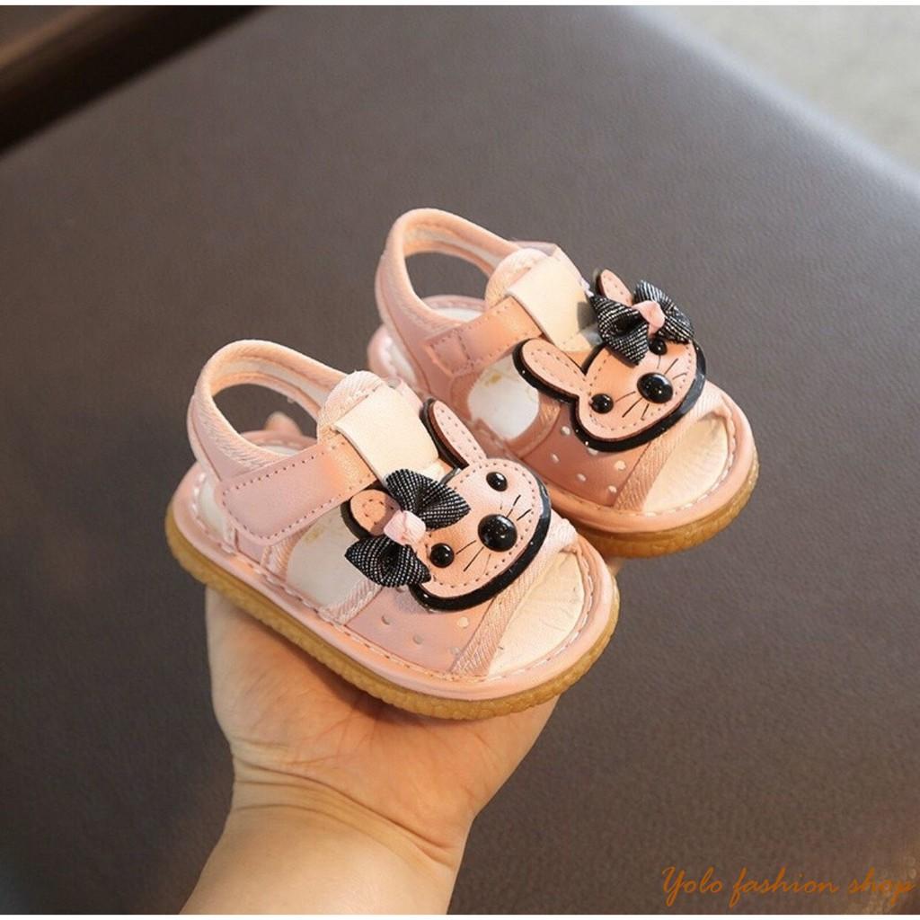 SN6_Giày sandal tập đi cho bé gái hình thỏ siêu dễ thương - Hàng QC cao cấp