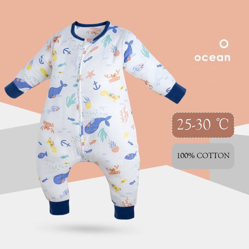 Bé Trai Túi Ngủ Mùa Hè Cho Bé 2 Lớp Bông Gạc Đồ Ngủ Bé Gái Mềm Mại Thoáng Khí Đi Ngủ Playsuits Kid Sleepsack