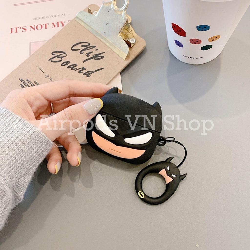 Bao Case Ốp dành cho Airpods Pro siêu anh hùng Batman & Ironman silicon cao cấp
