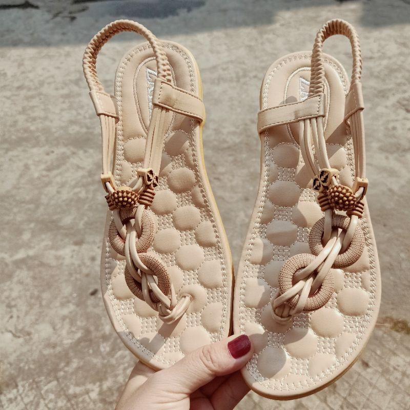 Sandal xỏ ngón nữ đi chơi, đi biển, đi học phong cách vintage mang êm chân, đi mưa thoải mái - TB-Tho-Cam