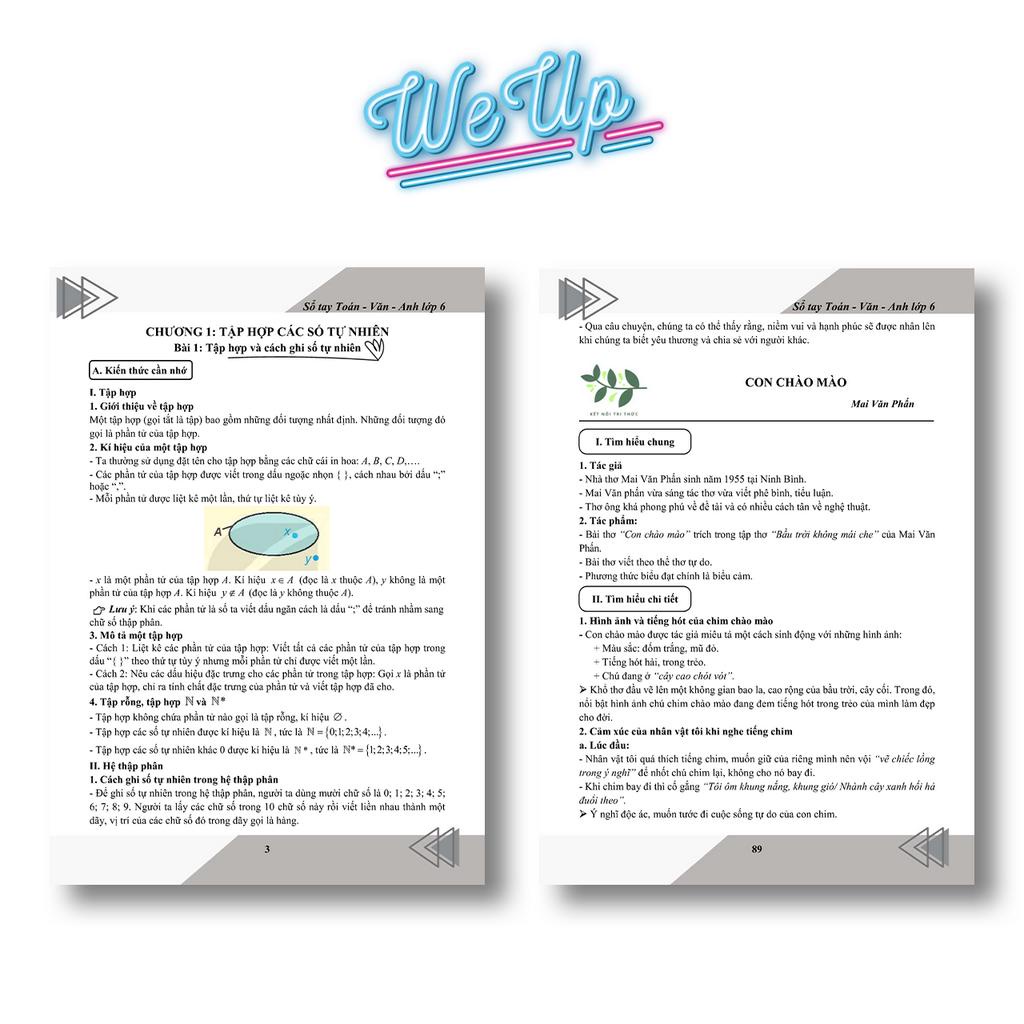 Sách - Sổ Tay Đề Cương 3 Trong 1 Toán Văn Anh 6- Học Theo SKETCHNOTE
