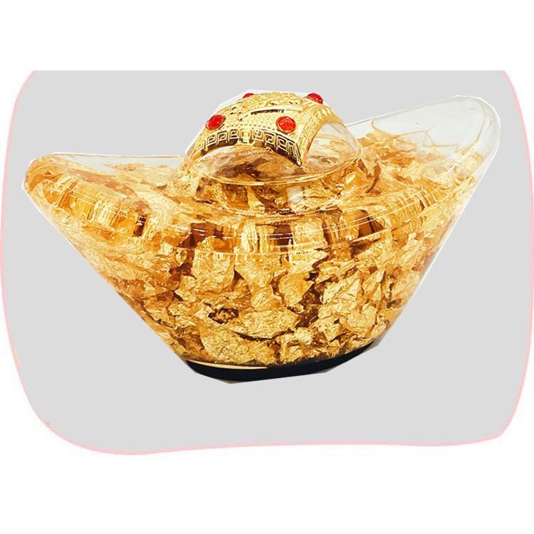 Thỏi vàng lá Thần Tài Kim Nguyên Bảo phong thủy chiêu tài - Dài 11cm