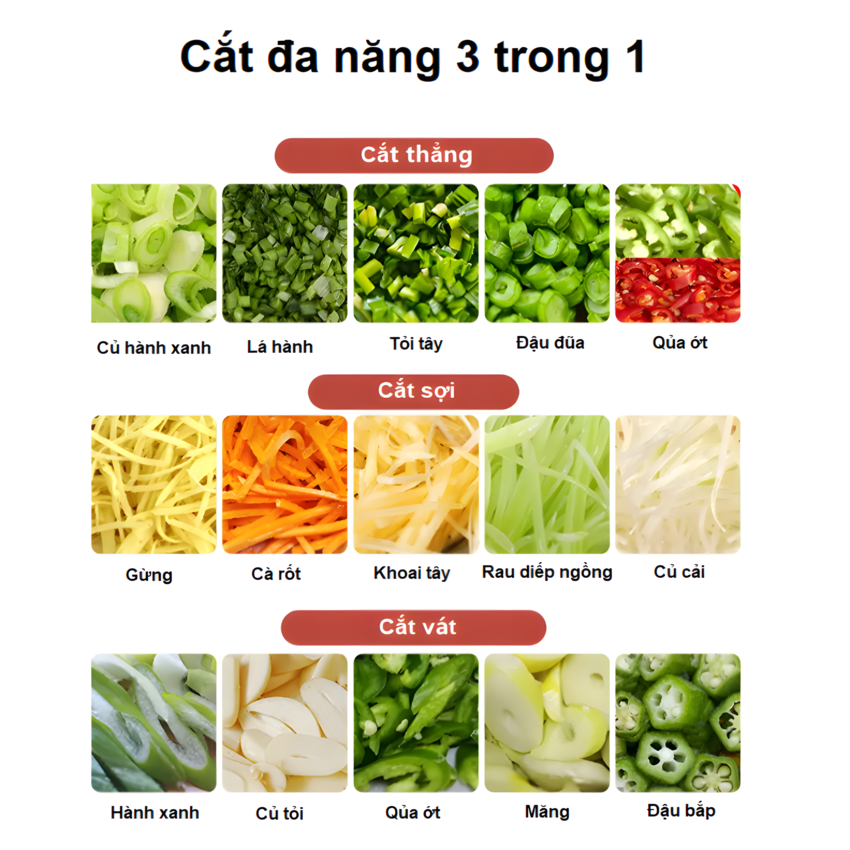 Máy thái lát, thái sợi hành lá, tỏi, ớt và rau củ quả dùng cho quán ăn, nhà hàng thương hiệu Mỹ cao cấp Septree GJ806 công suất 850W - Hàng nhập khẩu