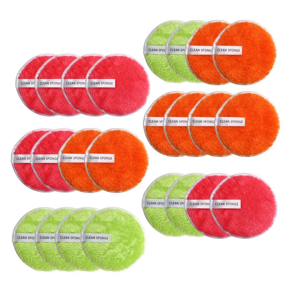 4 Pcs Soft Gentle Make-Up Remover Puff Facial Cleansing Cloth Red