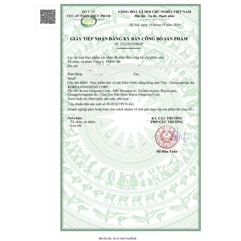 Nước Tăng Lực Hồng Sâm Vita KGC Cheong Kwan Jang