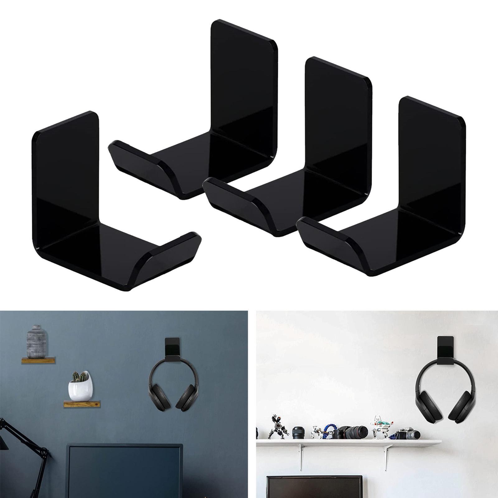 4x Acrylic Headphone Stand Hanger Hanger Mount Gaming Space Saving DJ