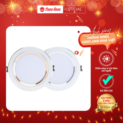 Đèn âm trần Downlight Đổi màu Viền Bạc D AT10L ĐM 110 9W