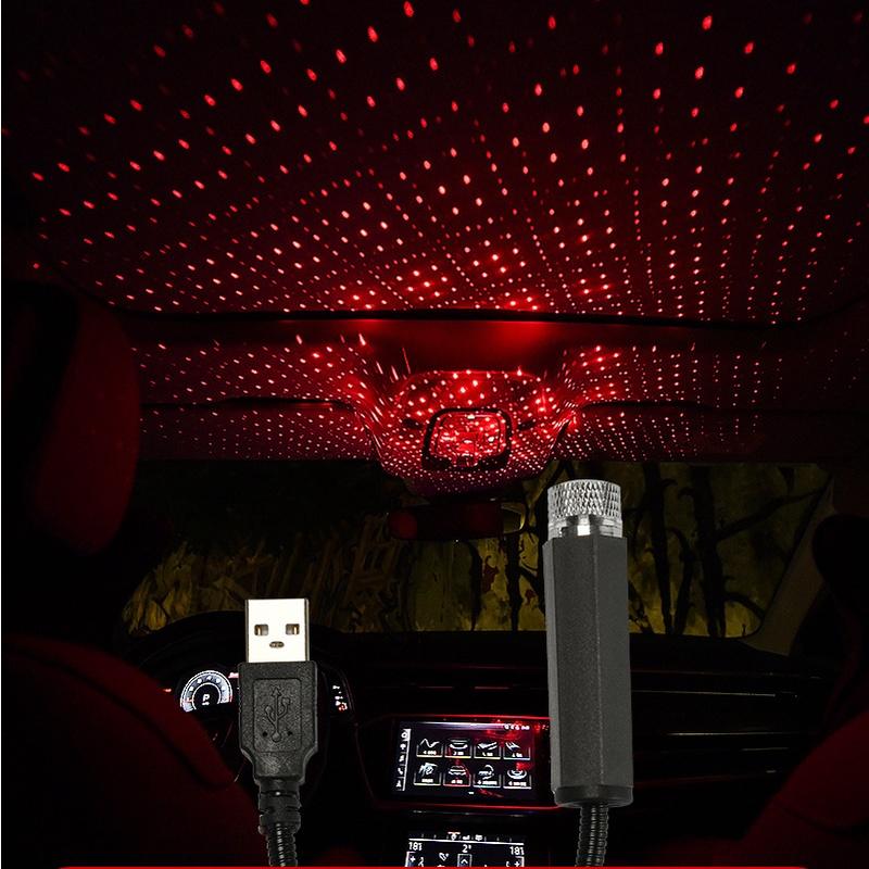 Đèn led chiếu laser trang trí phòng, trần xe hơi ô tô trần nhà cắm usb tiện lợi tạo bầu trời sao đèn lazer đỏ chấm bi