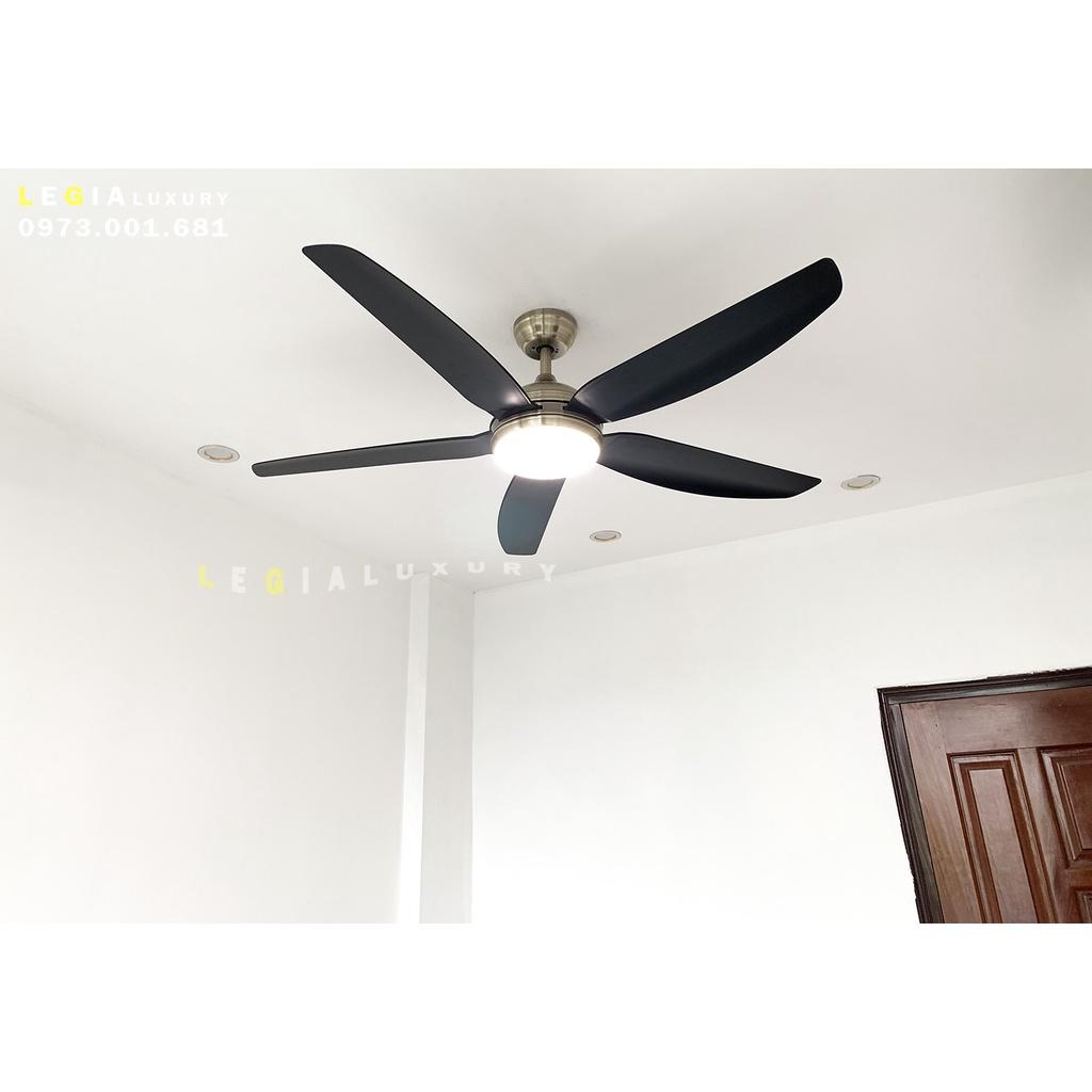 Quạt Trần Đèn Gió Mạnh LÊ GIA LGFAN655D - Chiều Cao 37cm - Sải Cánh 146cm - Bảo Hành 5 Năm