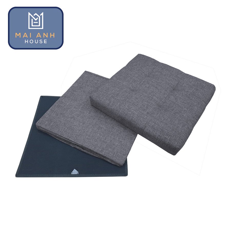 Ghế ngồi kiêm hộp đựng đồ đa năng Mai Anh House dáng vuông - chất vải oxford 600D cao cấp
