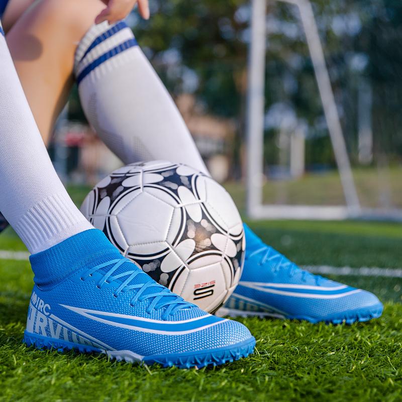 LLLSYLOVE Men's Knitting Football Boots Sân nhân tạo Giày bóng đá trẻ em Giày tập thể dục cao trên mắt cá chân Chất lượng thể thao AG TF Indoor Kids Sneakers