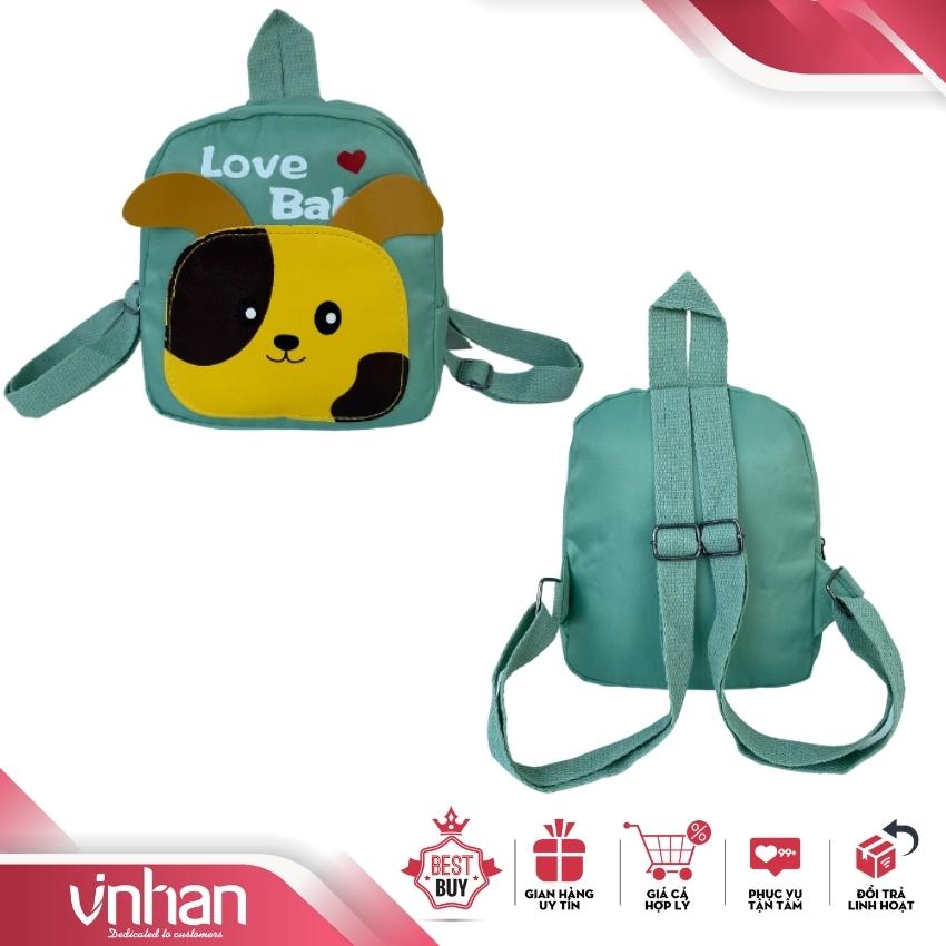Ba lô cặp sách trẻ em cho bé bỉm sữa mầm non mẫu giáo đi học, đến trường hình chó đóm vểnh tai thích hợp đi chơi, đi học, túi đeo cho bé trai bé gái từ 1 đến 5 tuổi Vinhan BL07