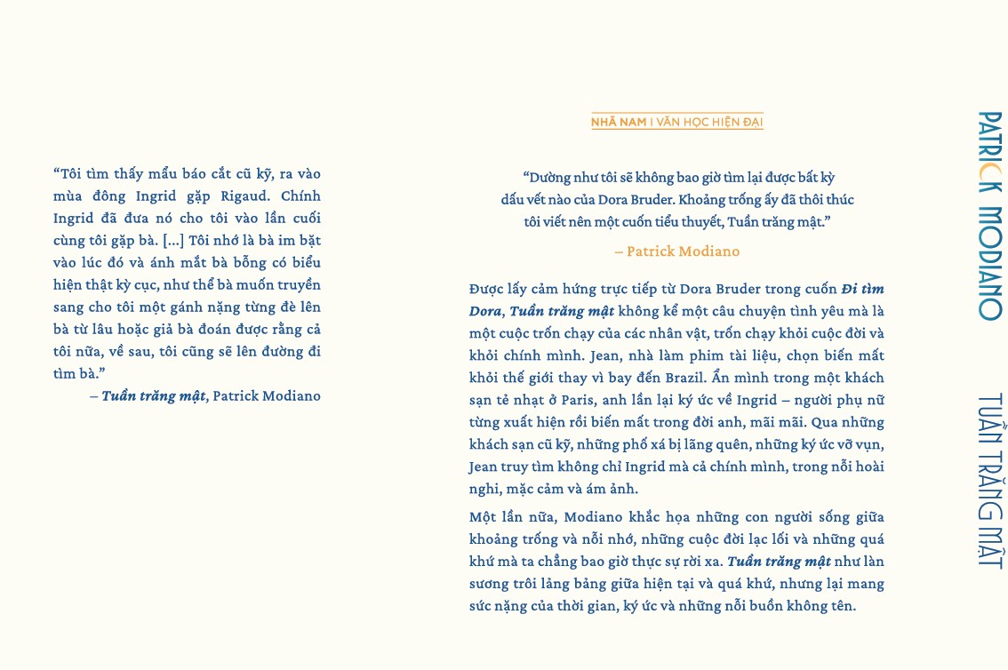 Sách - Tuần trăng mật ( Patrick Modiano) (Nhã Nam Official)