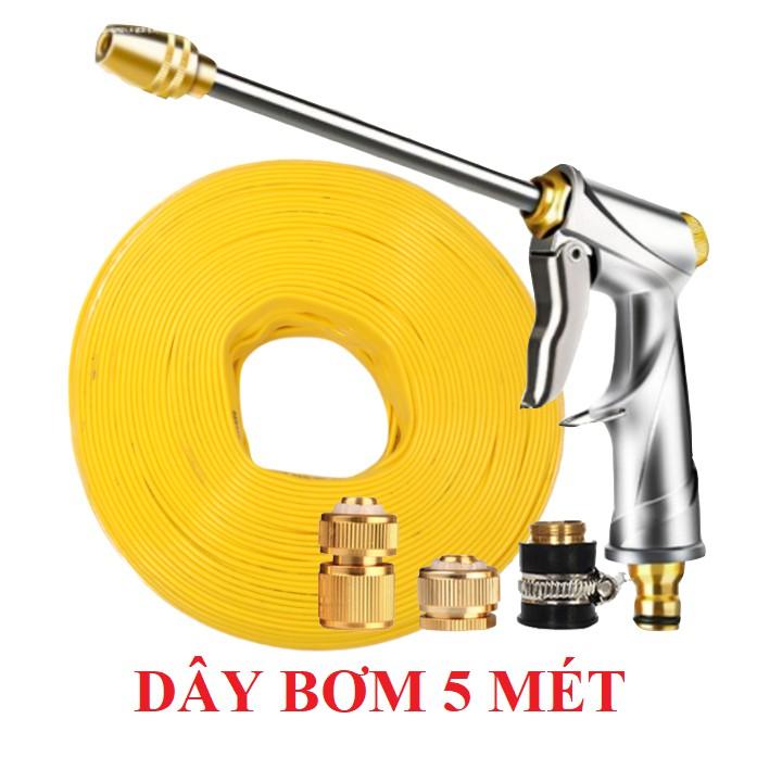 Bộ dây vòi xịt nước rửa xe,tưới cây ,tăng áp 3 lần,loại 3m,5m 206701-2 đầu đồng,cút đồng,nối đ+ túi đựng bút