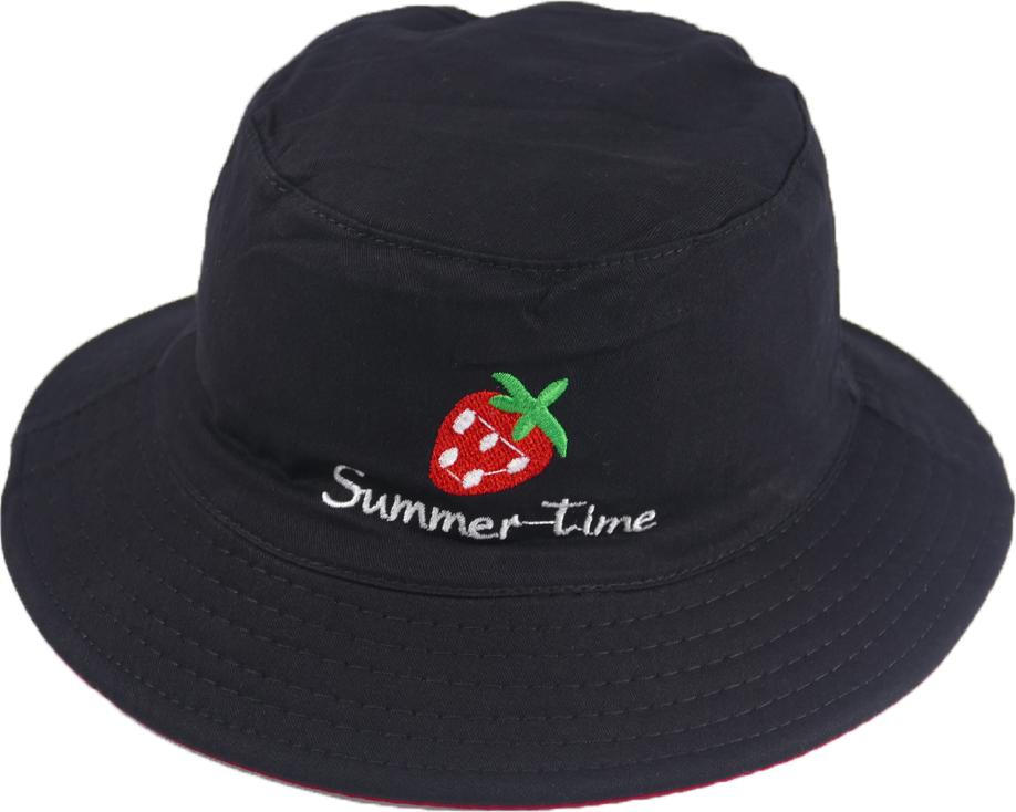 Nón bucket nam nữ thời trang đội được 2 mặt độc đáo Summer Time hình quả dâu tây đẹp mắt