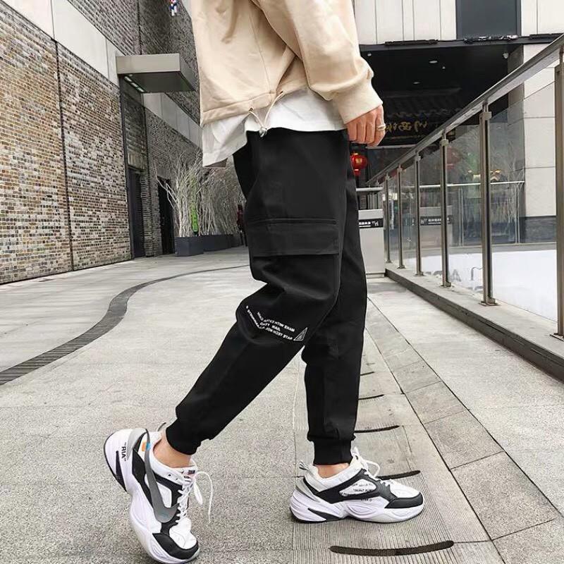 Quần jogger kaki túi hộp unisex In, ulzzang WIND