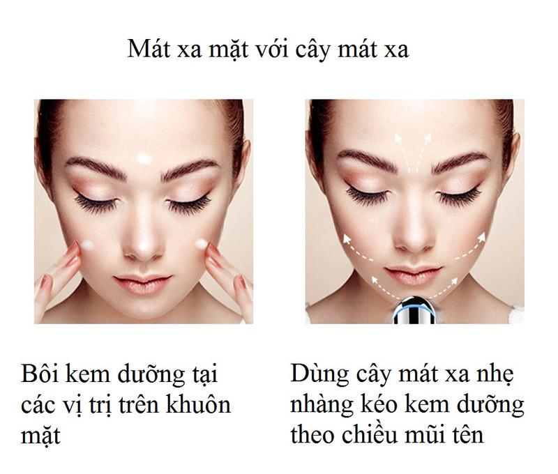 Máy Ion Massage Mắt Môi - Tặng Kèm Cọ Trang Điểm