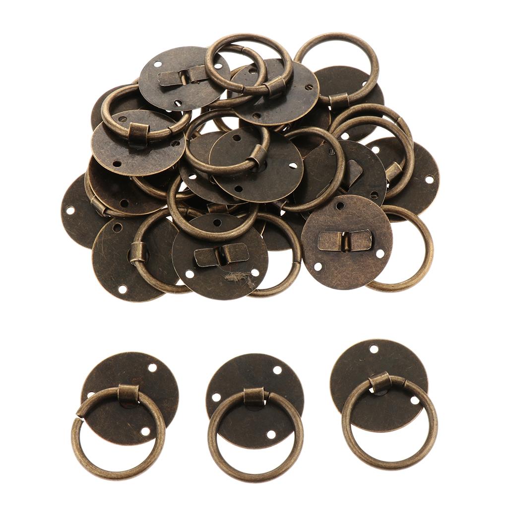20Pcs Antique Pull Handle Knobs Cupboard Drawer Pull Brass Material