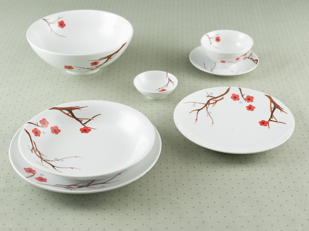 Tô trung Minh Long 15 cm Daisy Hồng Mai Bằng sứ, Hàng Đẹp, Cao Cấp, Dùng Trong Gia Đình, Đãi Khách, Tặng Quà Tân Gia