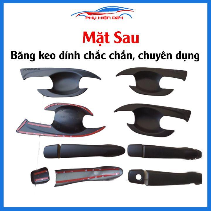 Ốp tay hõm nhựa đen/mạ crom Navara 2015-2016-2017-2018-2019-2020 sáng bóng chống trầy bảo vệ cửa xe ô tô