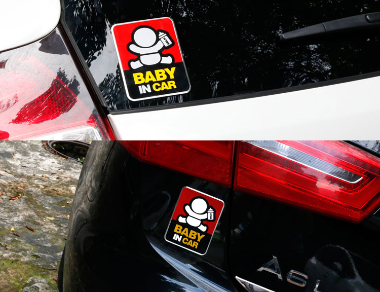 Tem Decal baby in the car dán đuôi xe H40311