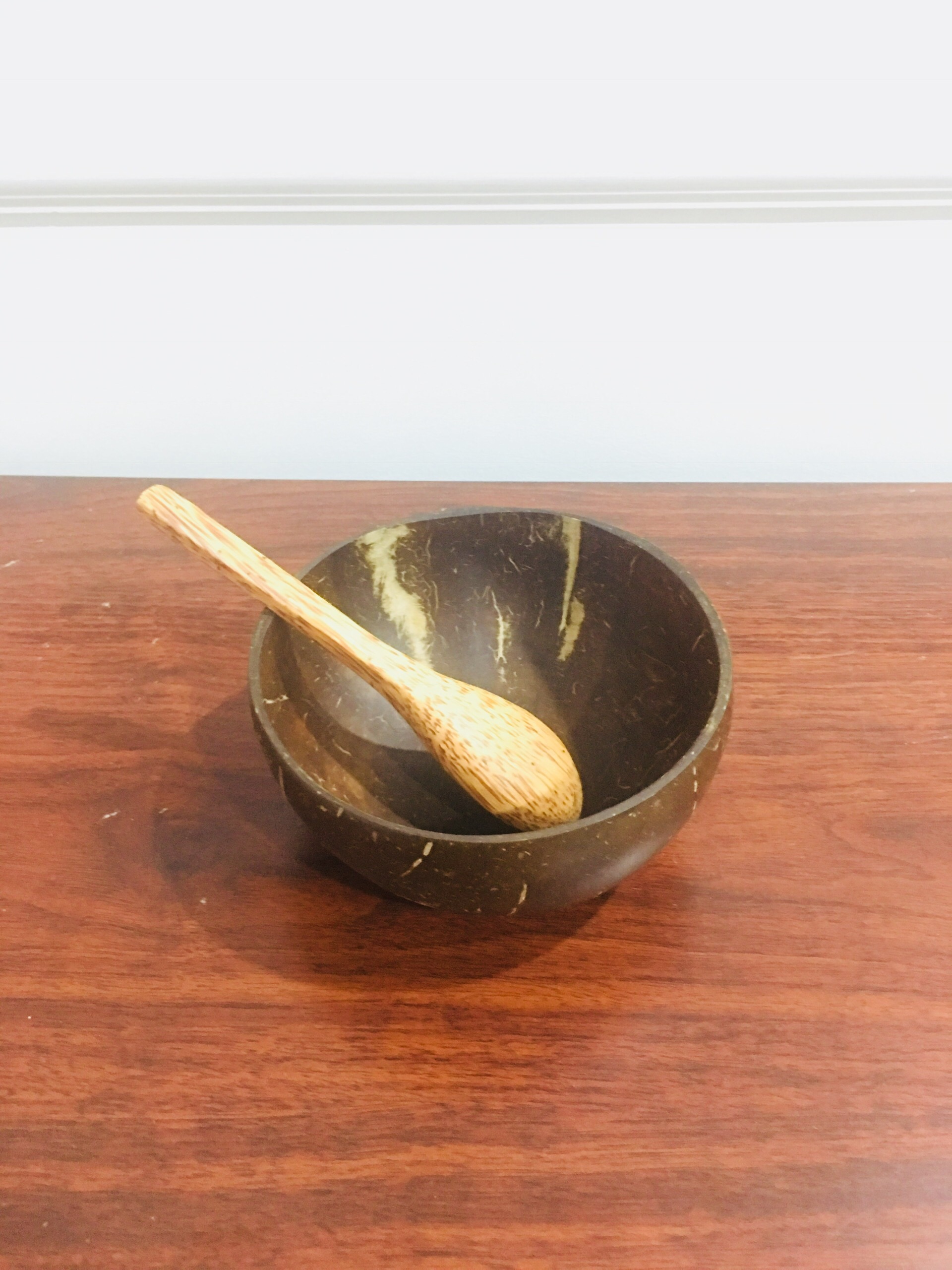 Bộ chén gáo dừa + muỗng gỗ dừa đường kính 11-13cm