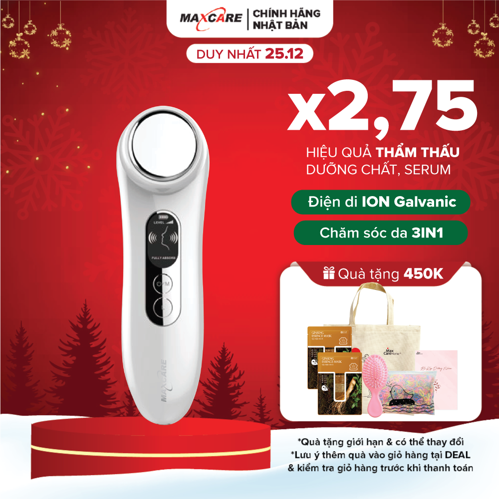 Máy đẩy tinh chất ION dưỡng trắng Maxcare Max888 - Máy điện di tinh chất Maxcare Beauty Device - làm sạch sâu - đẩy tinh chất - cấp ẩm - dưỡng da thương hiệu Nhật Bản