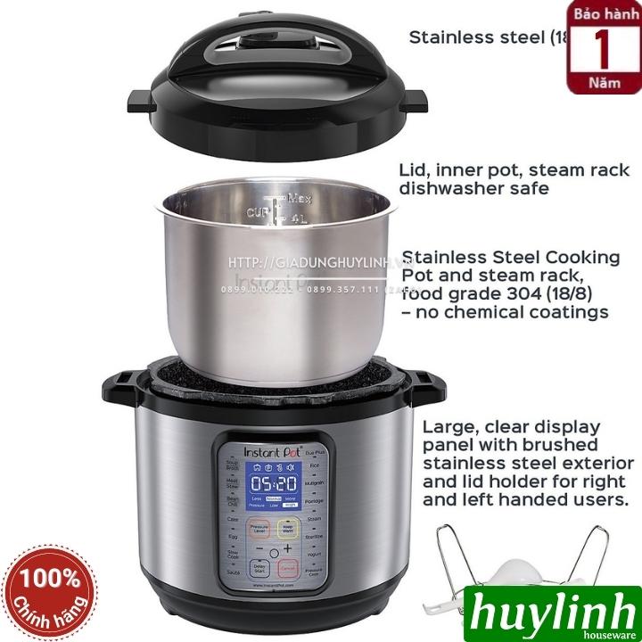 Nồi áp suất điện tử 9 trong 1 Instant POT Duo Plus 60 - 9-in-1 - 5.7 lít - 14 chức năng - Hàng chính hãng